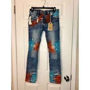 Evolution In Design size 18 slim paint splatter jeans